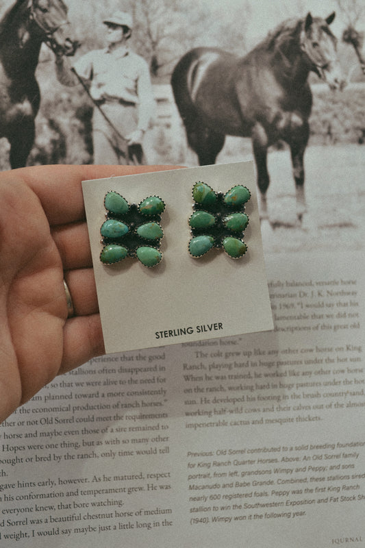 Kingman cluster stud earrings 