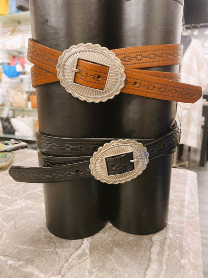 The Dallas Belt in Brown + Black