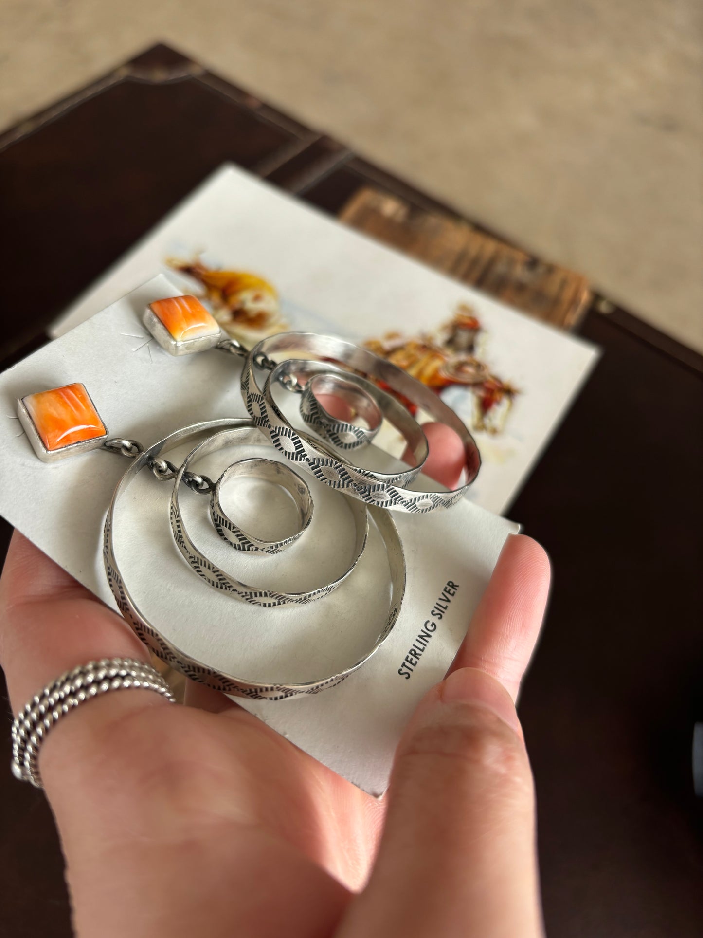 The Canova Hoops in Orange Spiny