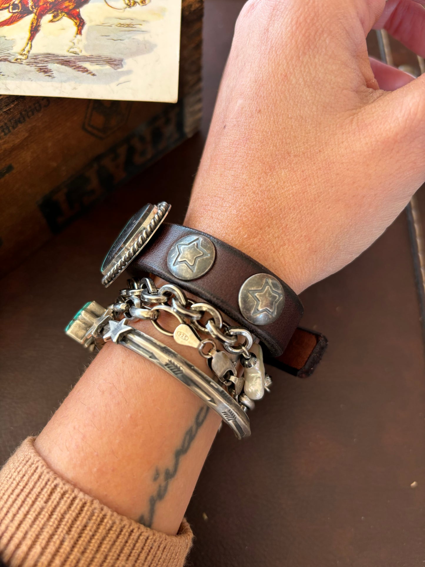 The Cordele Leather Heart Cuff