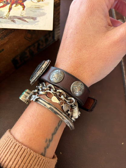 The Cordele Leather Heart Cuff