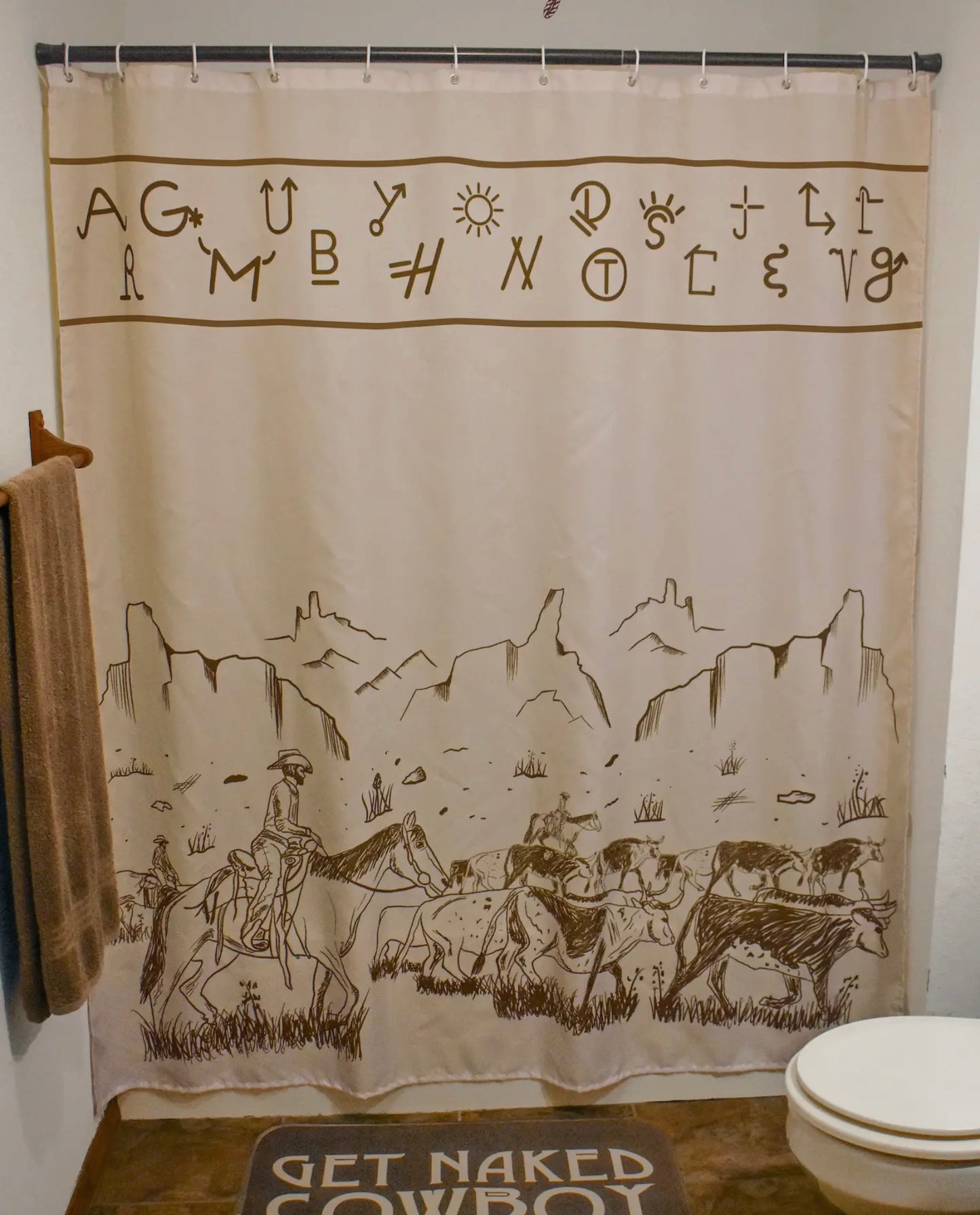 Cattle Drive Shower Curtain Set