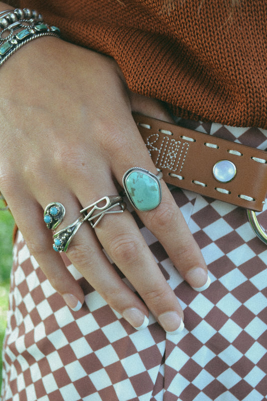 Scott Skeets Thunder Mountain Turquoise Ring