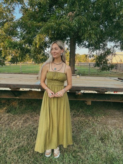 The Skylar Dress in Olive SMALL