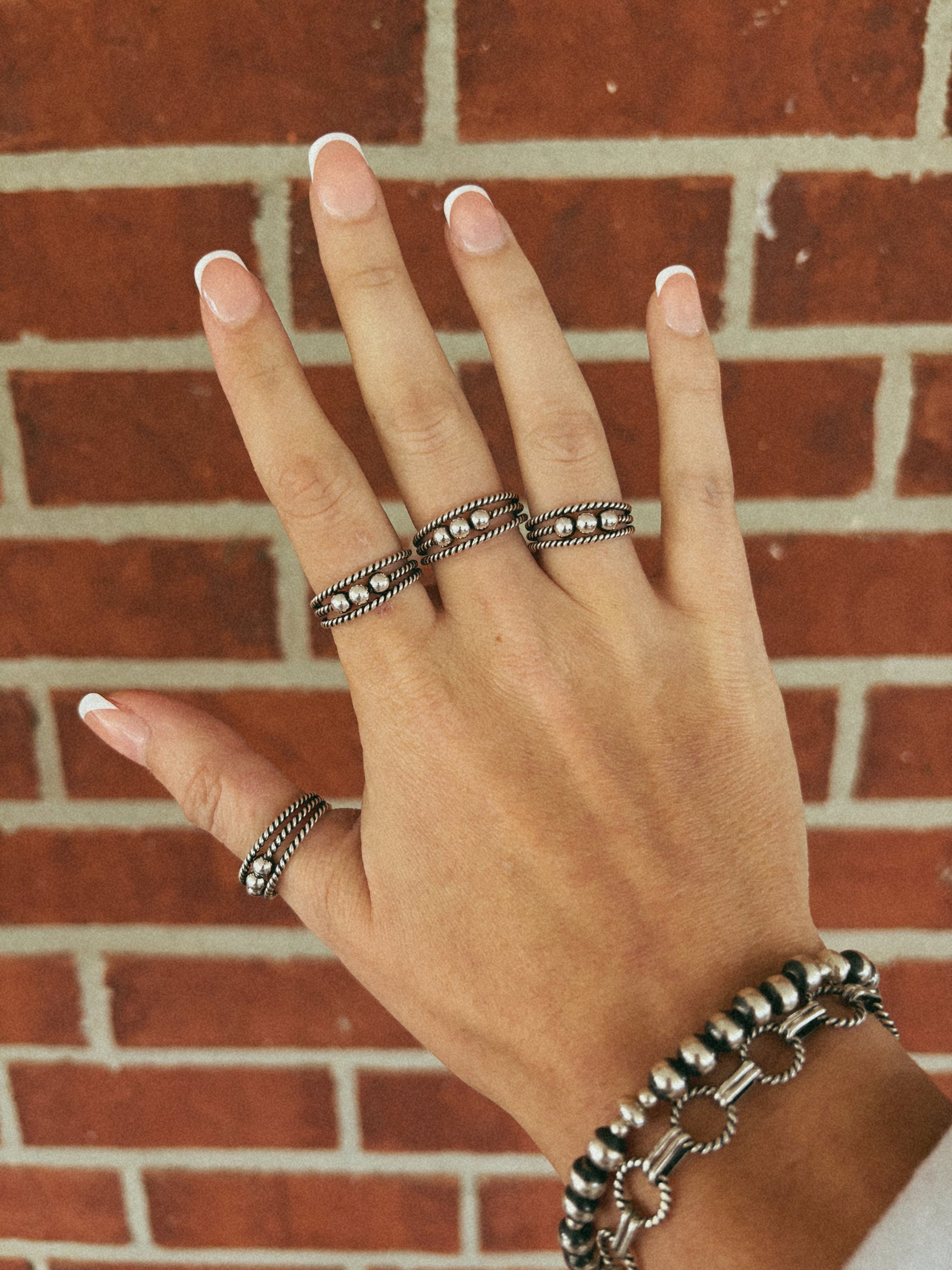 Sterling ball dot ring 