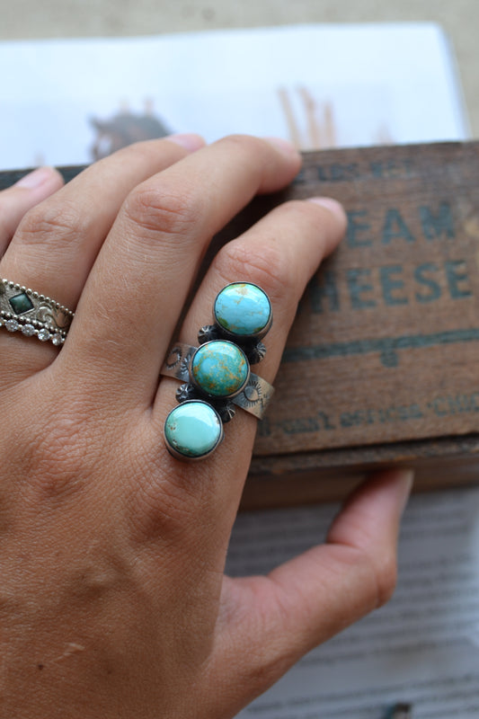 eli skeets 3 stone turquoise rings