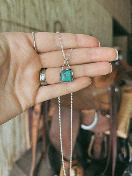 square turquoise necklace