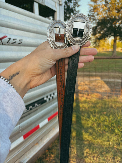 The Dallas Belt in Brown + Black