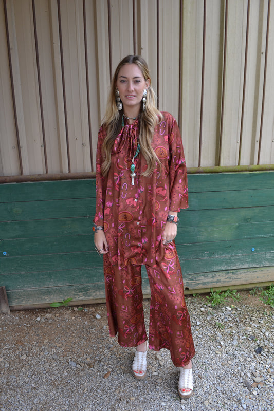 The Phoenix Hand Drawn Satin Set