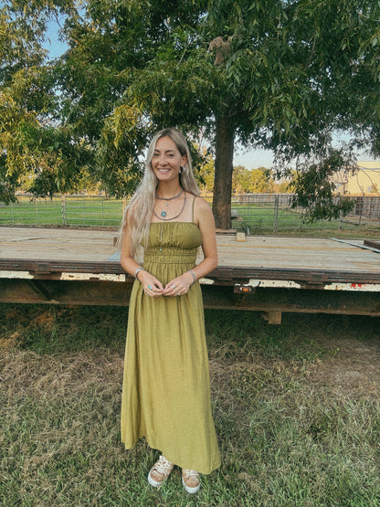 The Skylar Dress in Olive SMALL