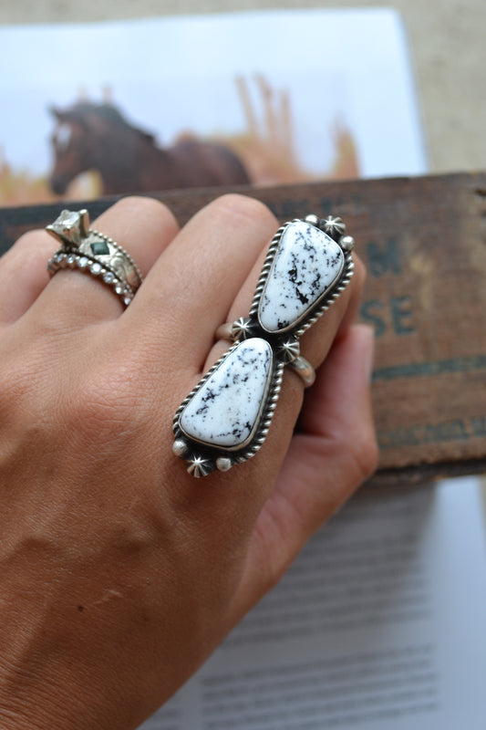 eugene belone adjustable white buffalo ring