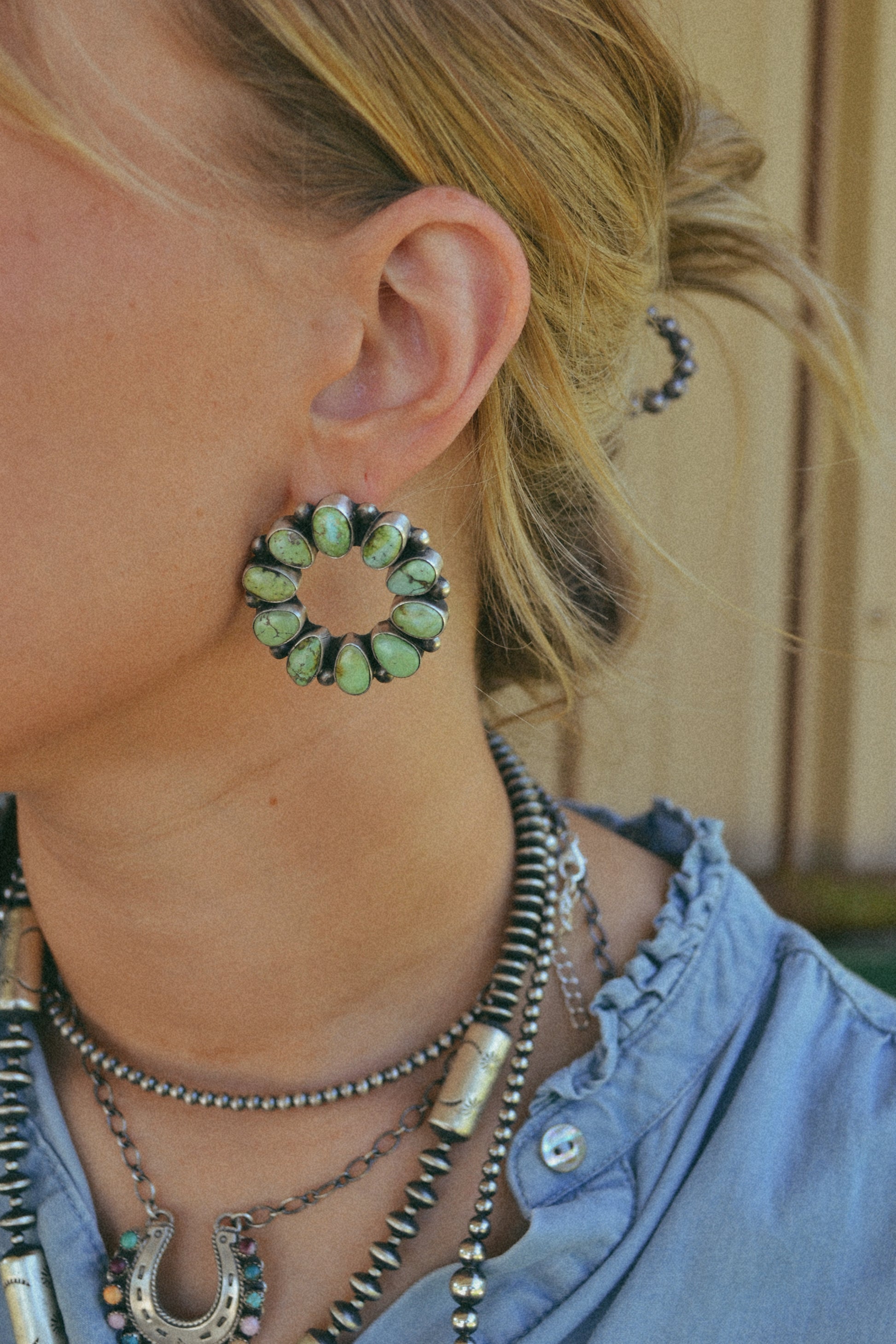 Timothy Yazzie Sonoran gold stud earrings  