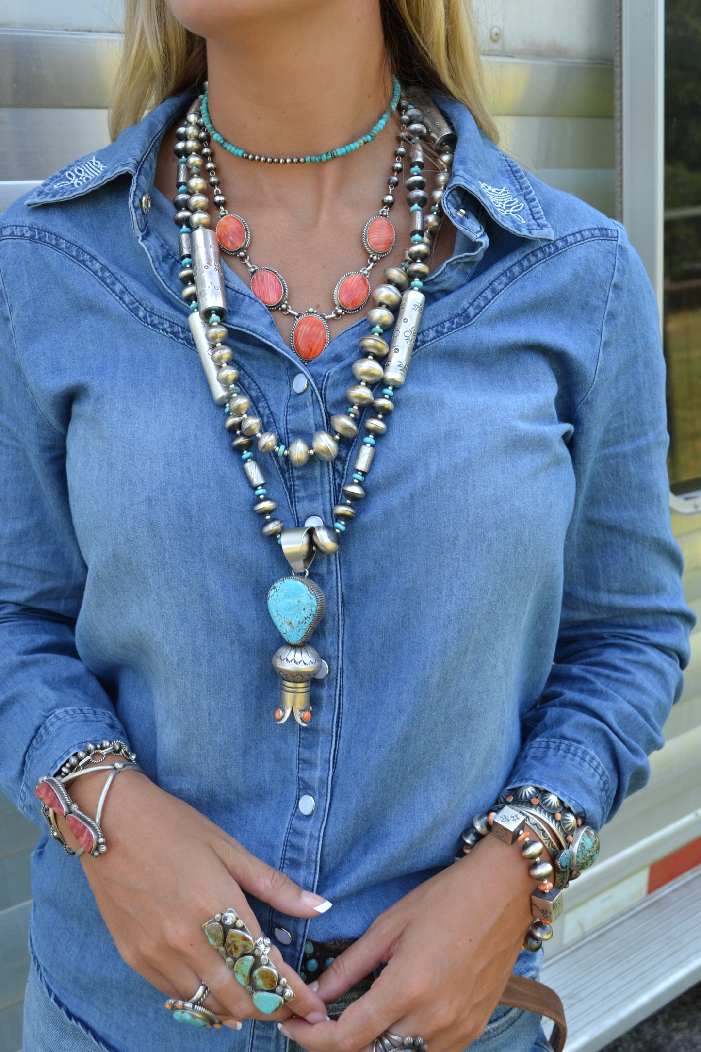 The Lydia 28" Navajo Pearl Set