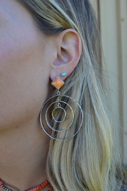 The Canova Hoops in Orange Spiny