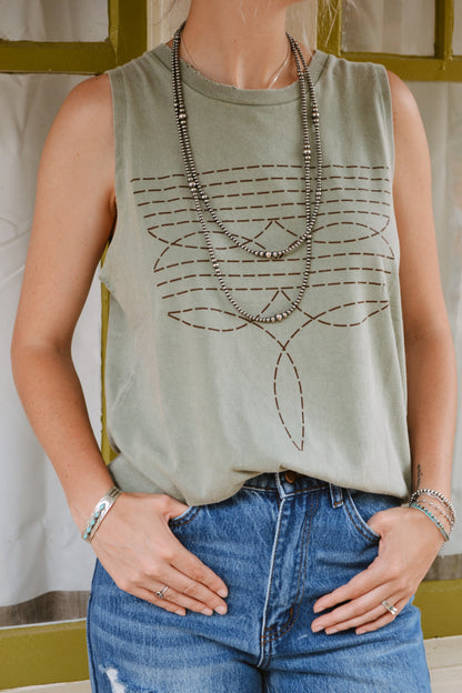 Boot stitch tank top