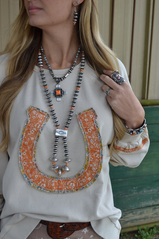 The Annie 37" Orange Spiny Navajo Pearl Jacla Set