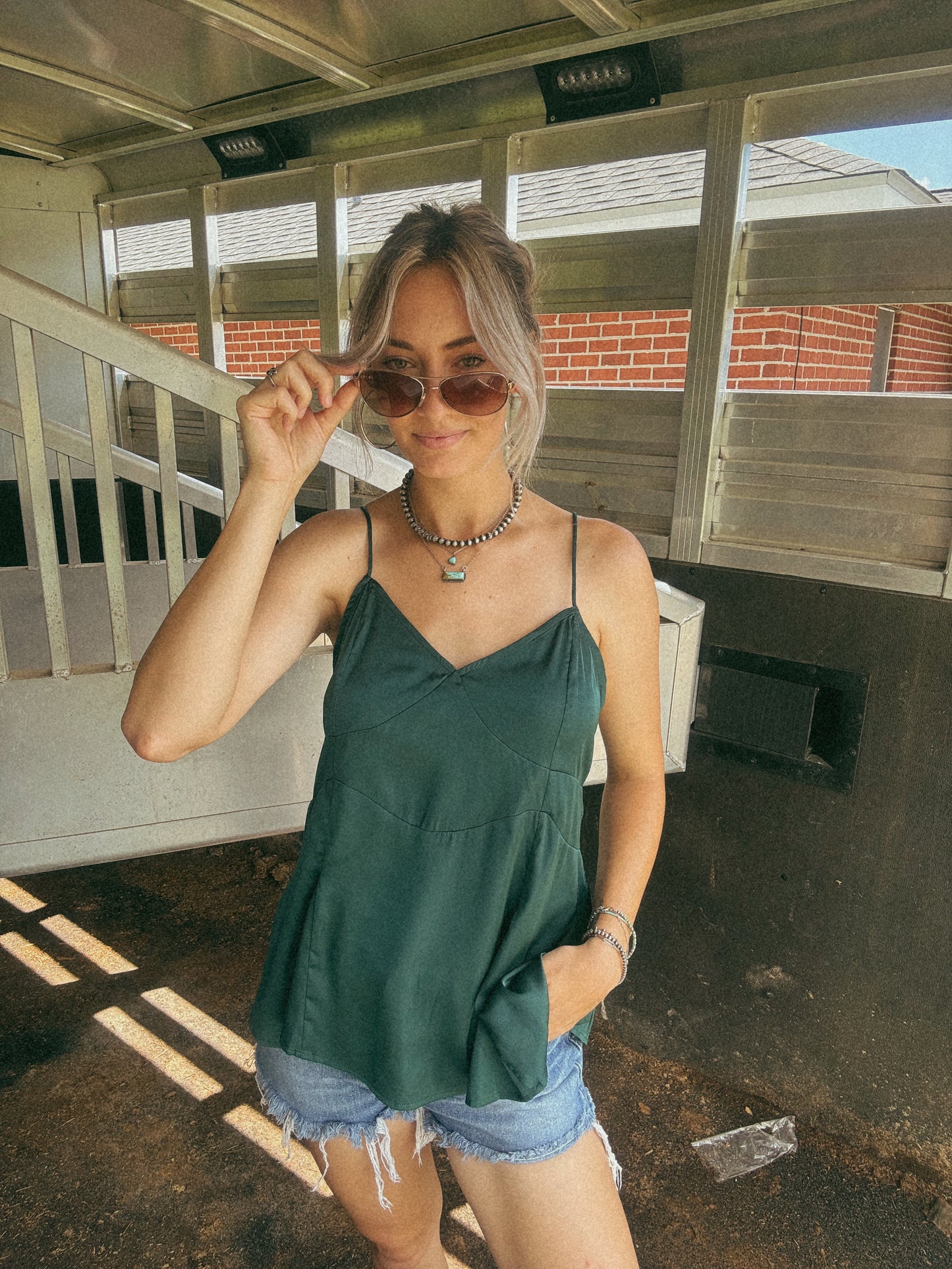 The Sutton Top in Emerald