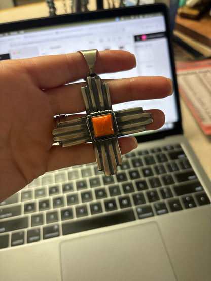 The Yori Orange Spiny Zia Pendant
