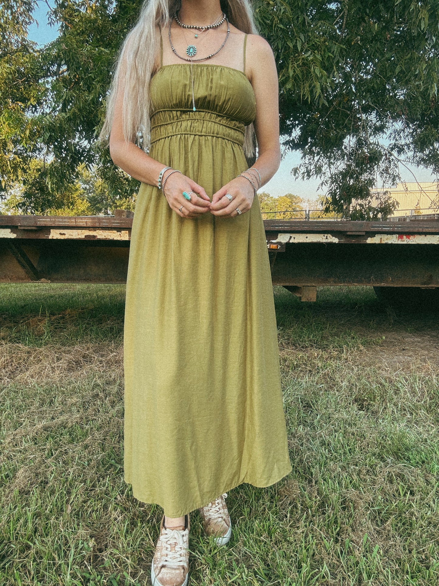 The Skylar Dress in Olive SMALL