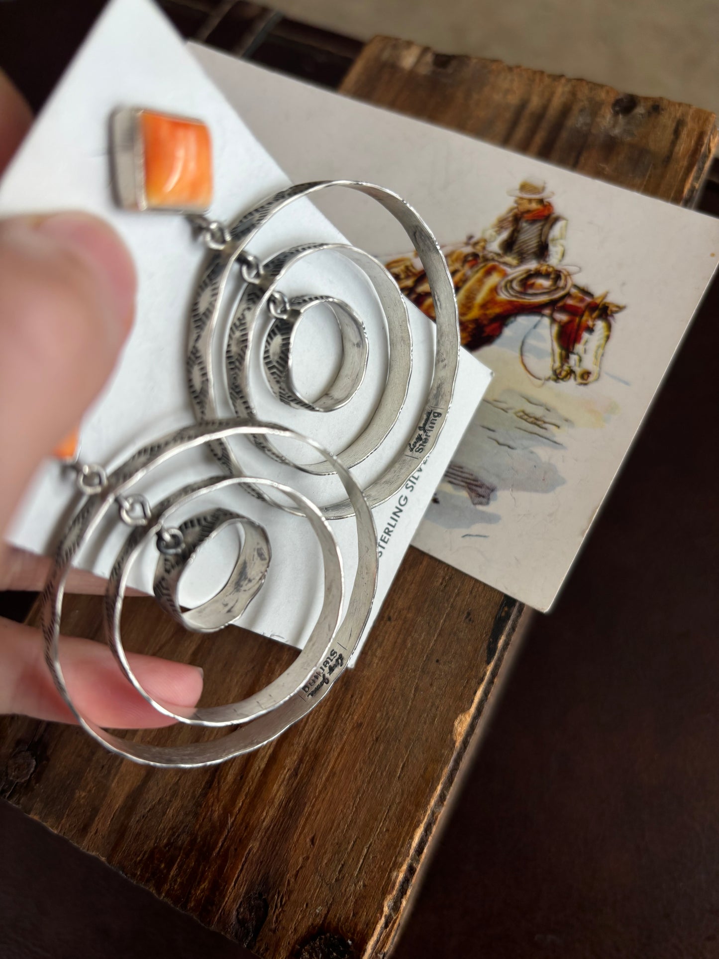 The Canova Hoops in Orange Spiny