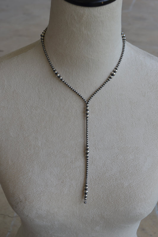 sterling pearl graduated lariat necklace