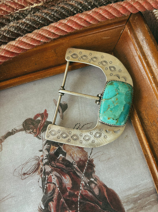 genuine turquoise belt buckle