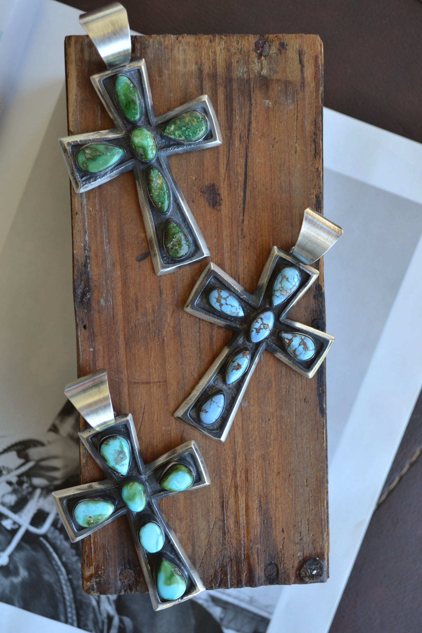 The Alma Cross Pendants (Multiple Stone Options)
