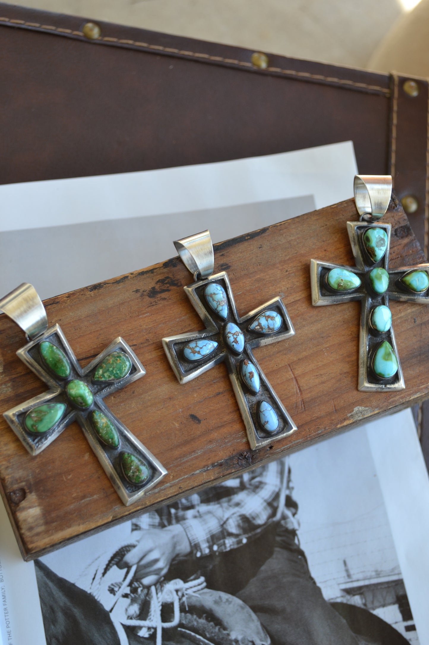 The Alma Cross Pendants (Multiple Stone Options)