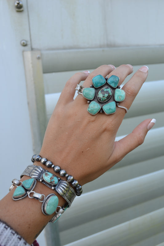 tatum skeets carico lake turquoise ring size 6.5