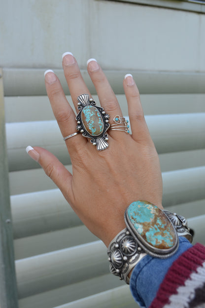 native made #8 turquoise ring size 7.75