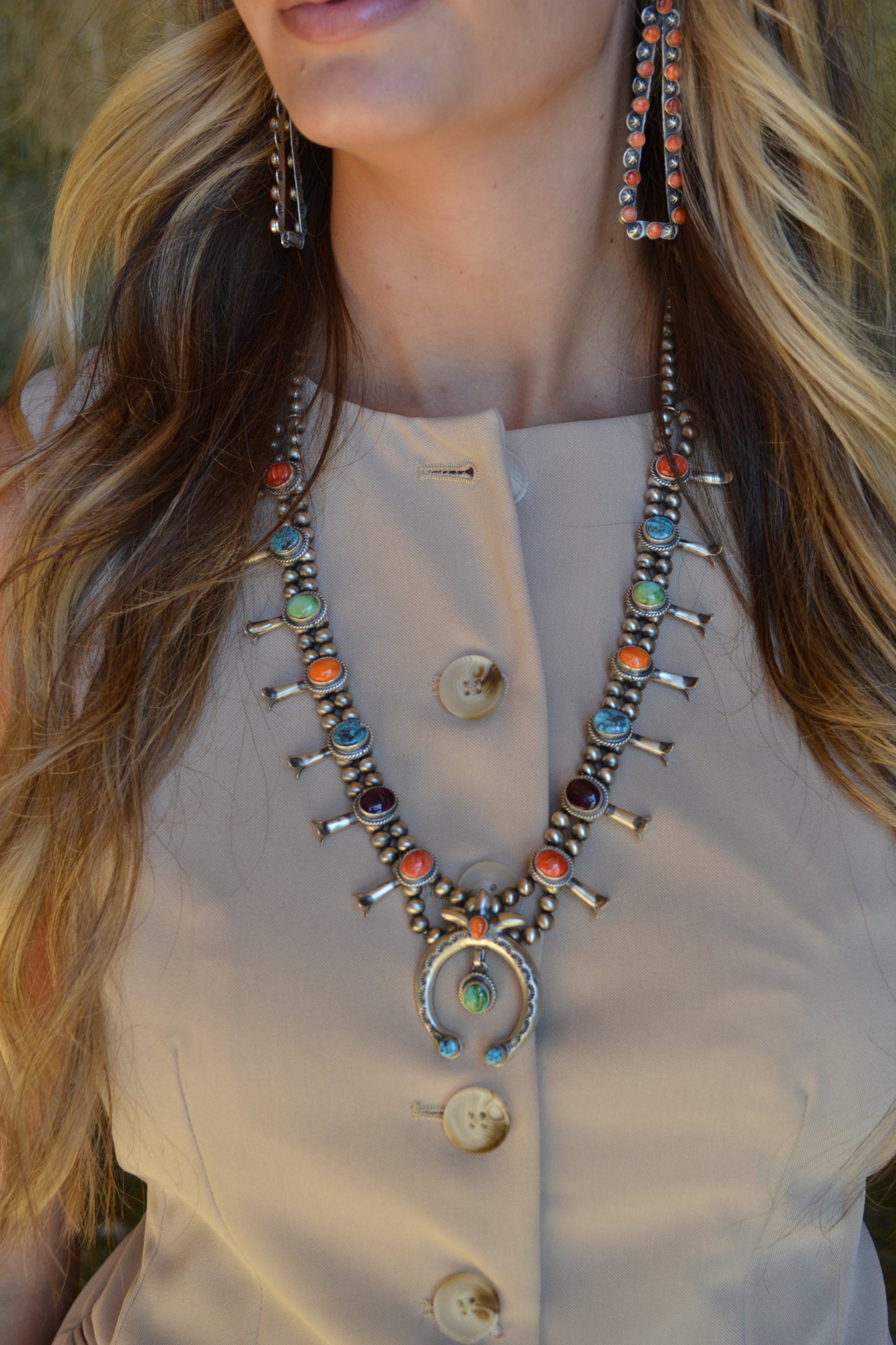 The Lonestar Multi Stone Squash Necklace Set