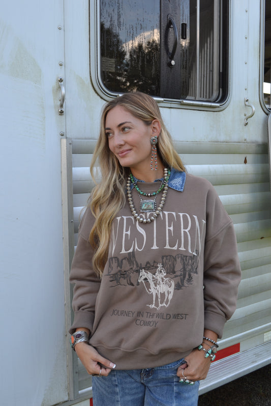 Western pullover sweatshirt 