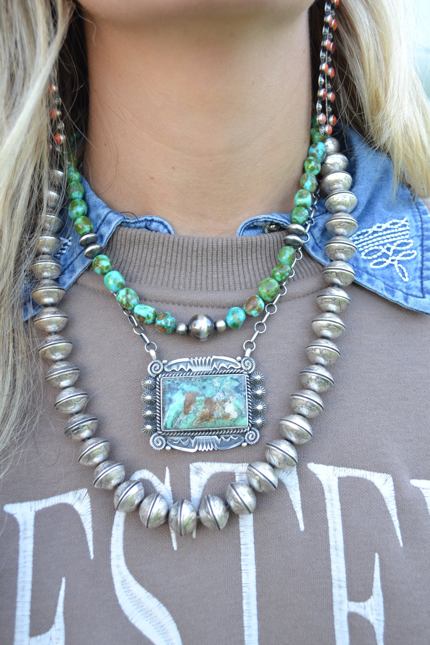 The Sutton 22" Mercury Dime Navajo Pearls