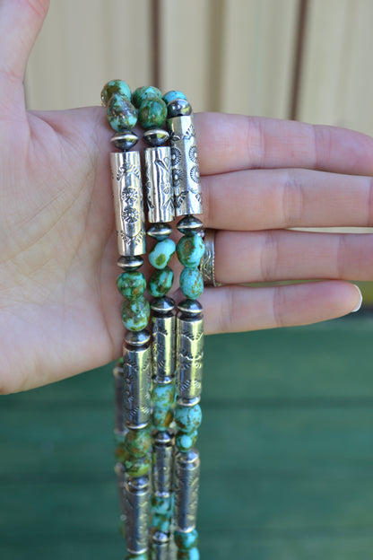 The Hatoria 24-25" Sonoran & Handcrafted Barrel Bead Necklace