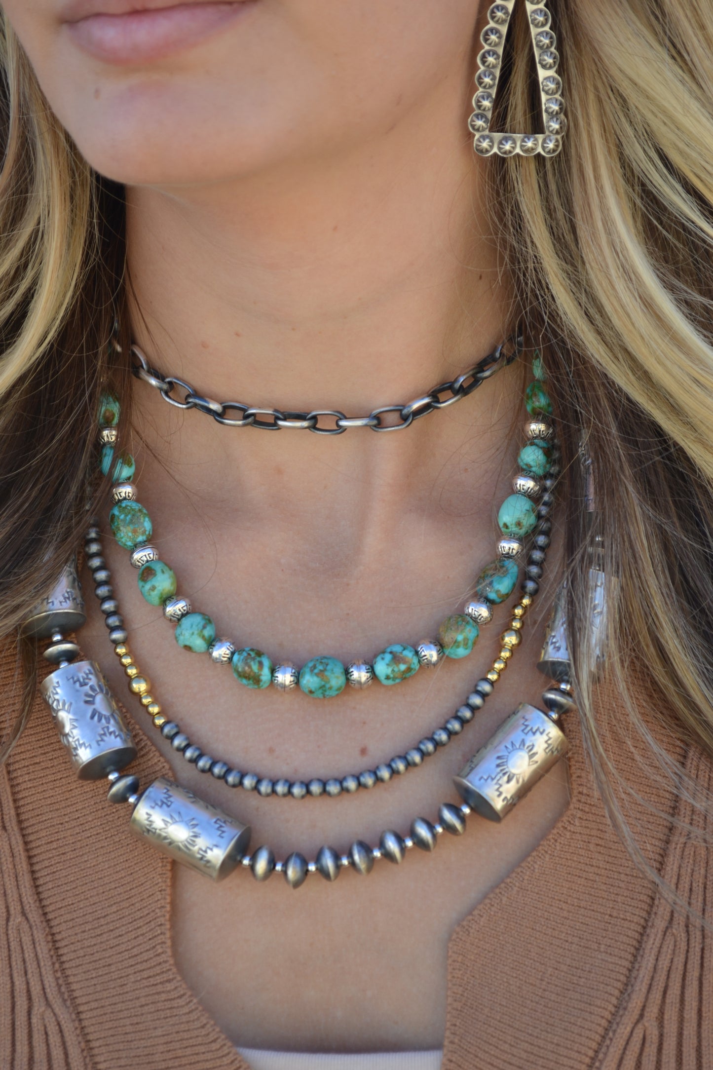 all natural sonoran gold and handcrafted sterling bead necklace