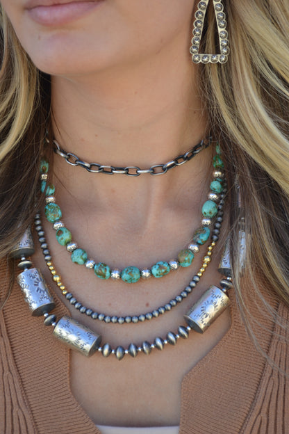 all natural sonoran gold and handcrafted sterling bead necklace