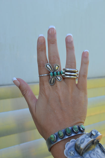 The Libelula Adjustable Ring in Turquoise