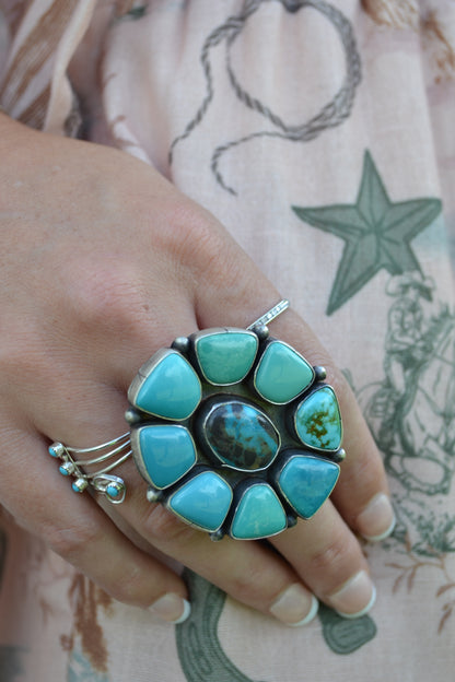 tatum skeets carico lake turquoise ring size 8.5
