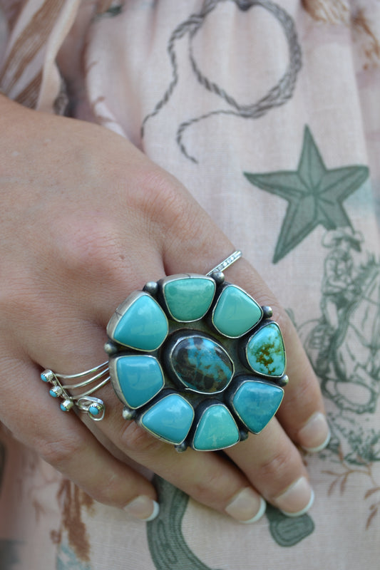tatum skeets carico lake turquoise ring size 8.5