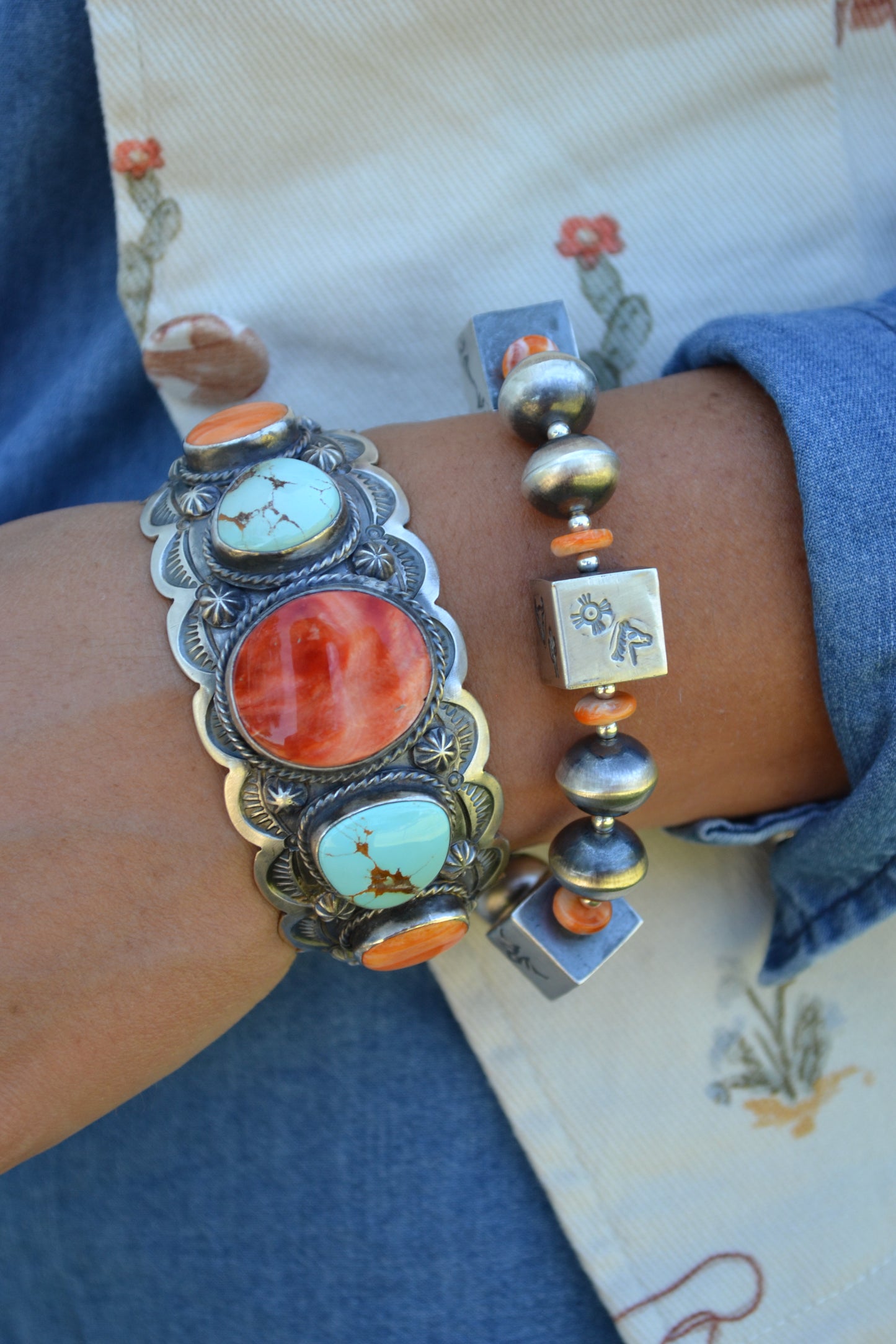 Emer Thompson Multi Stone Turquoise Cuff Bracelet