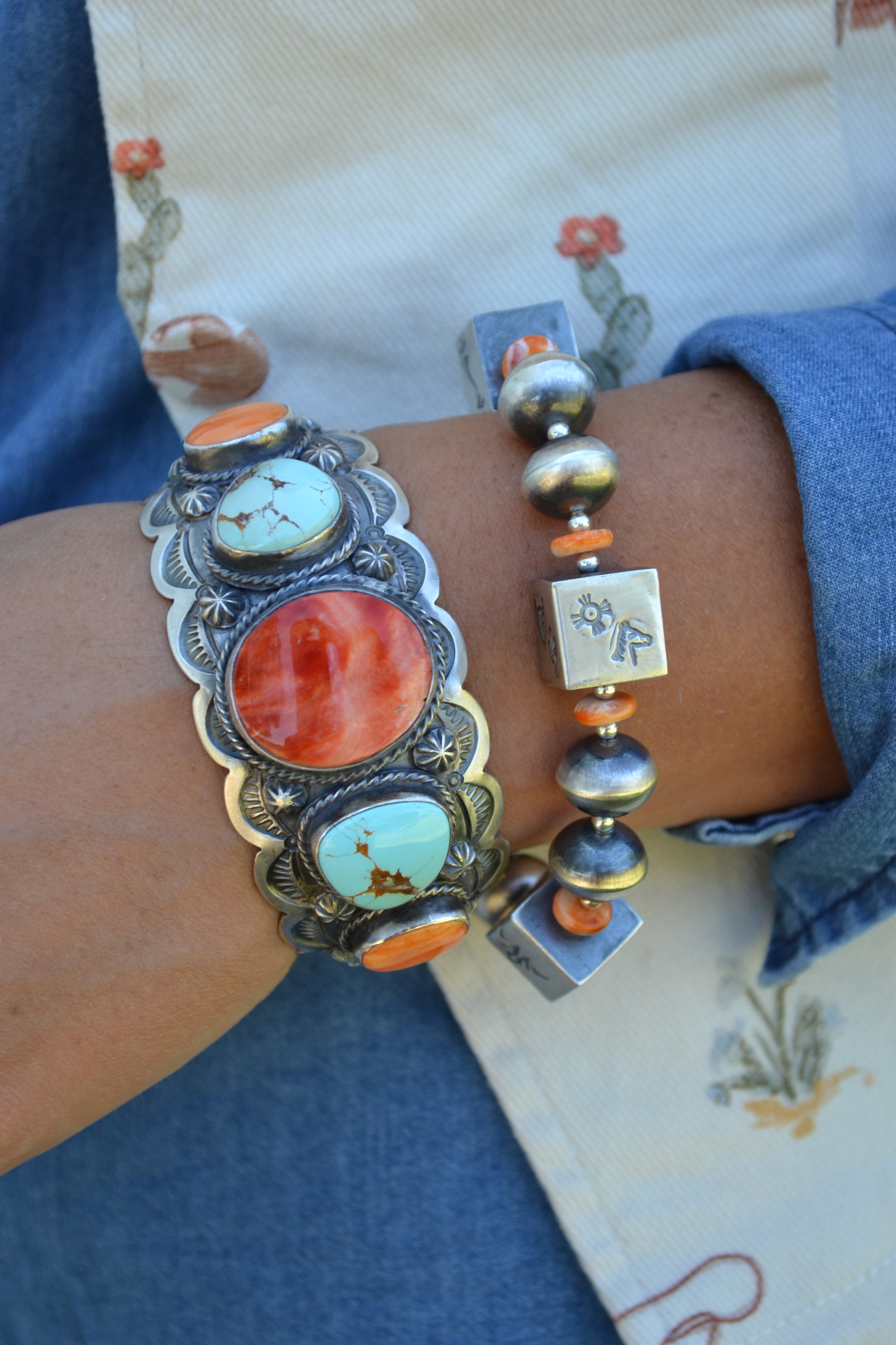 Emer Thompson Multi Stone Turquoise Cuff Bracelet