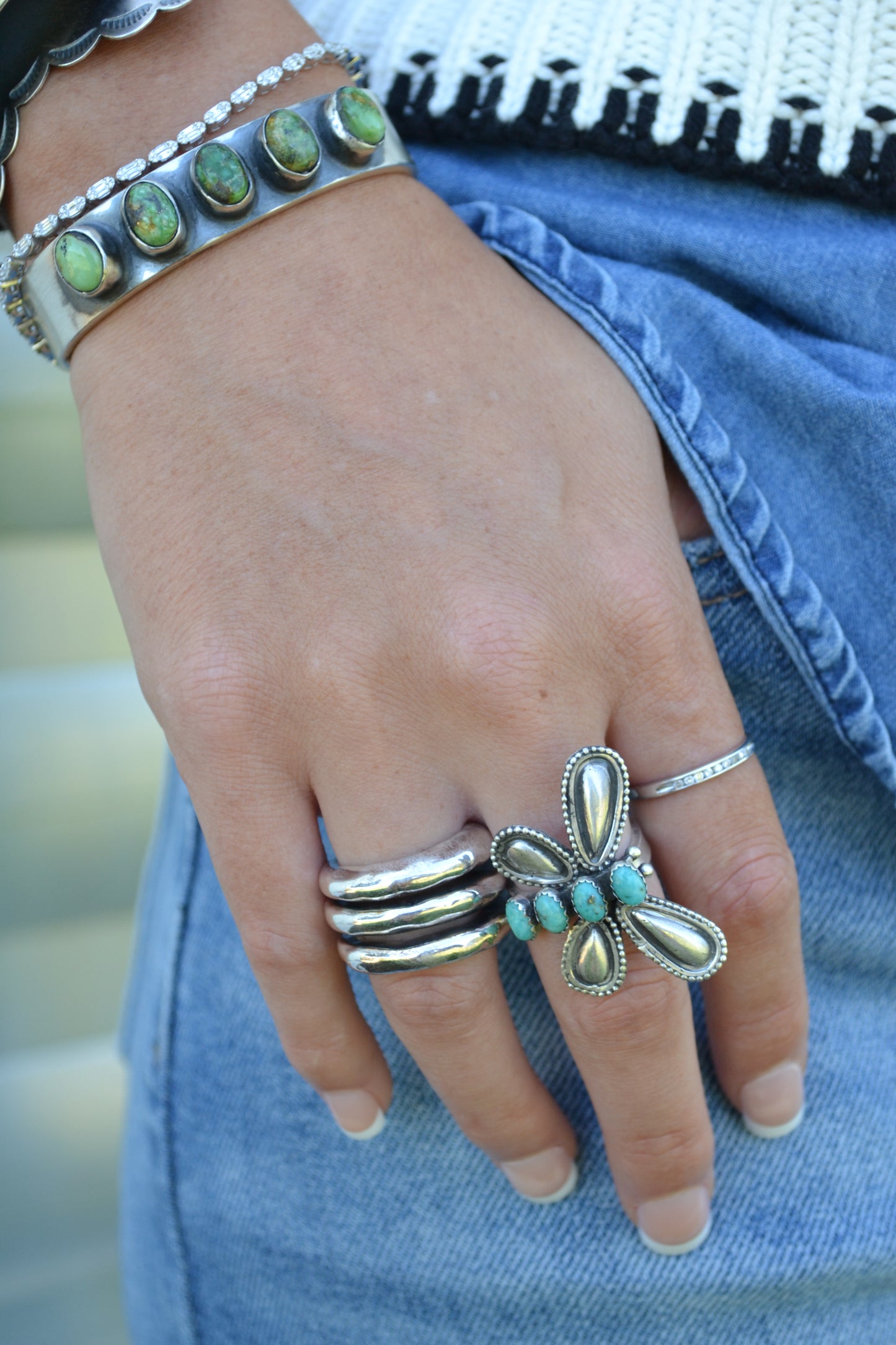 The Libelula Adjustable Ring in Turquoise