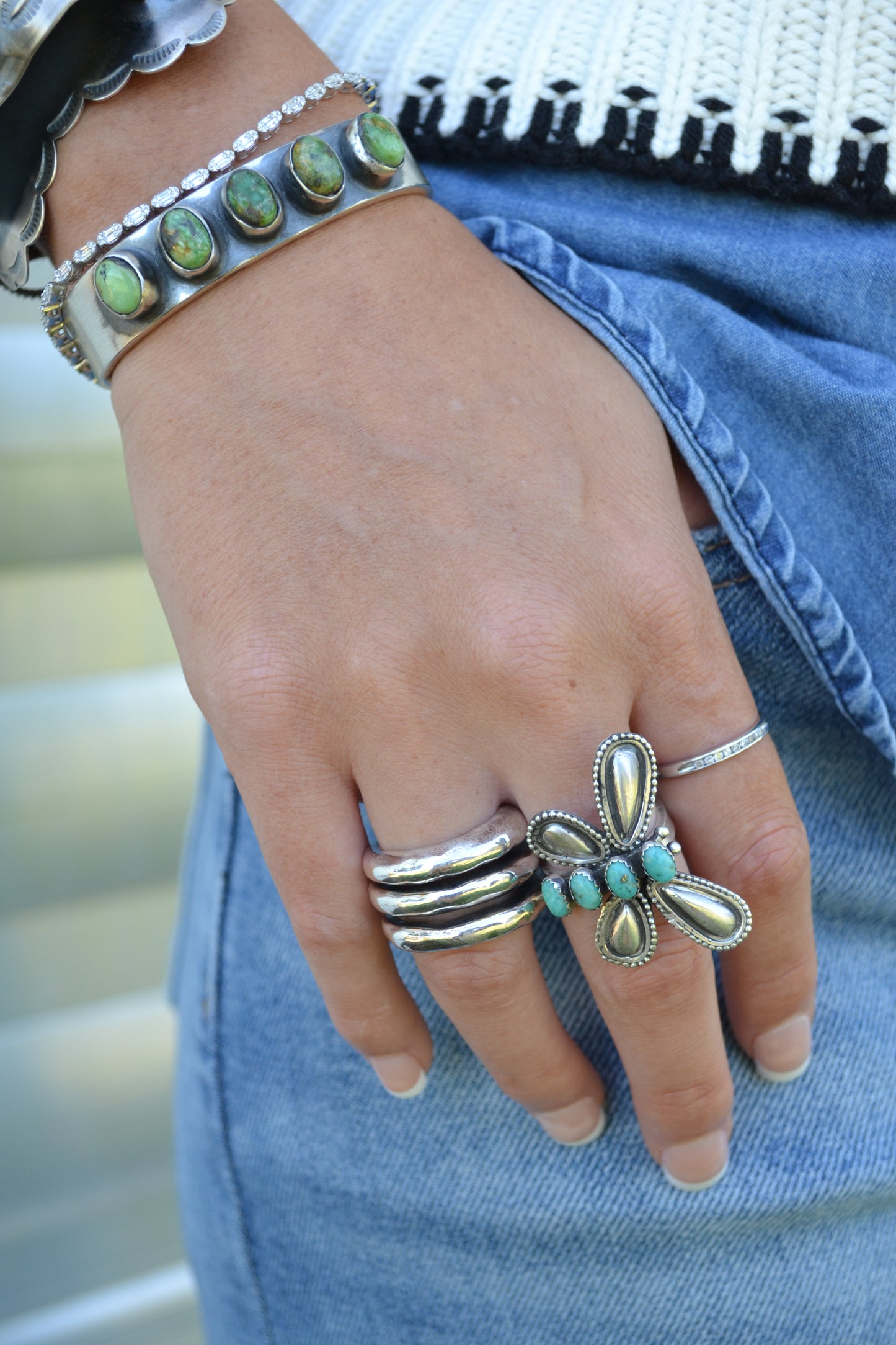 The Libelula Adjustable Ring in Turquoise