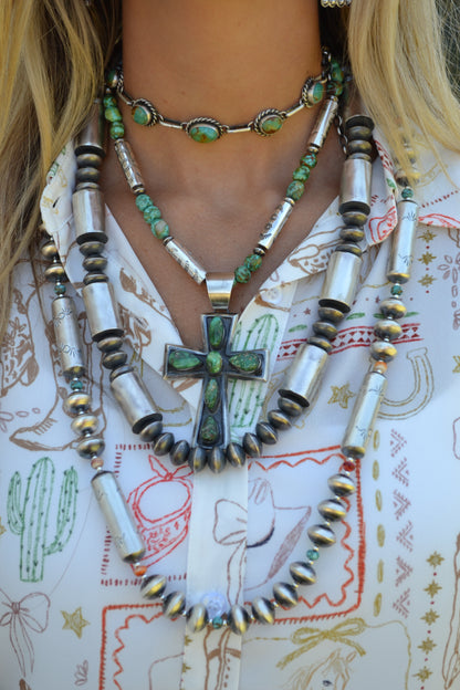 The Alma Cross Pendants (Multiple Stone Options)