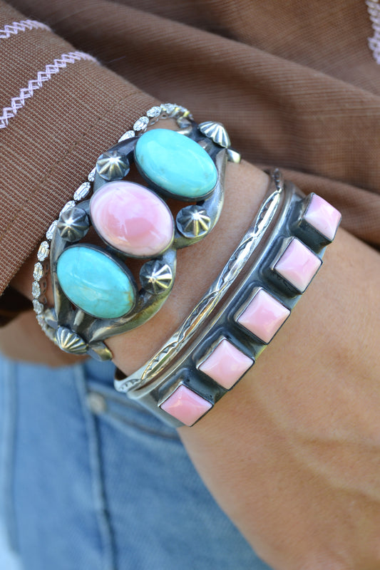 The Sumner 5 Square Stone Cuffs