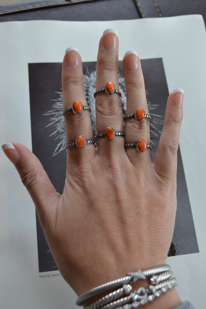 The Halsey Ring in Orange Spiny