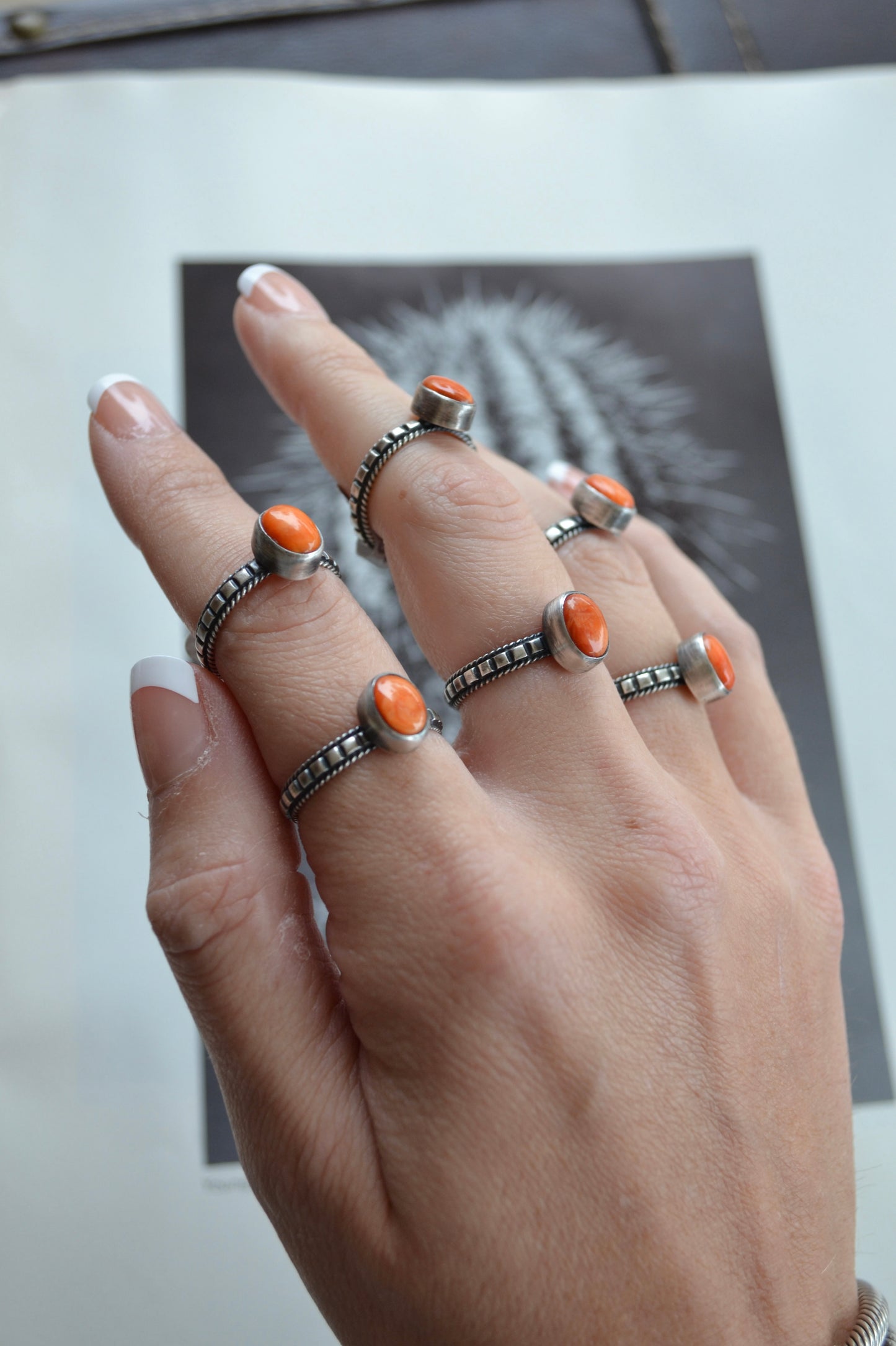 The Halsey Ring in Orange Spiny