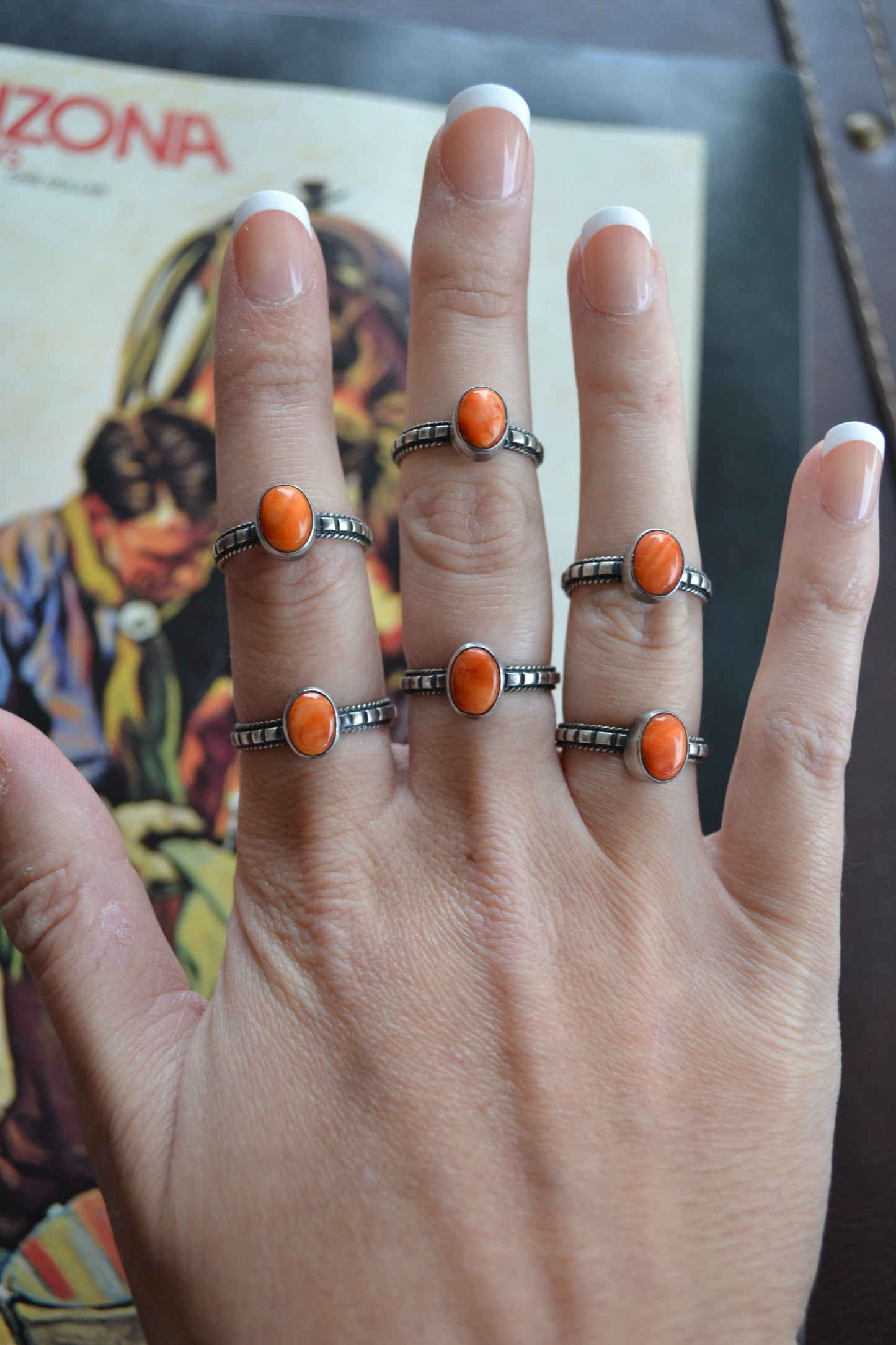 The Halsey Ring in Orange Spiny