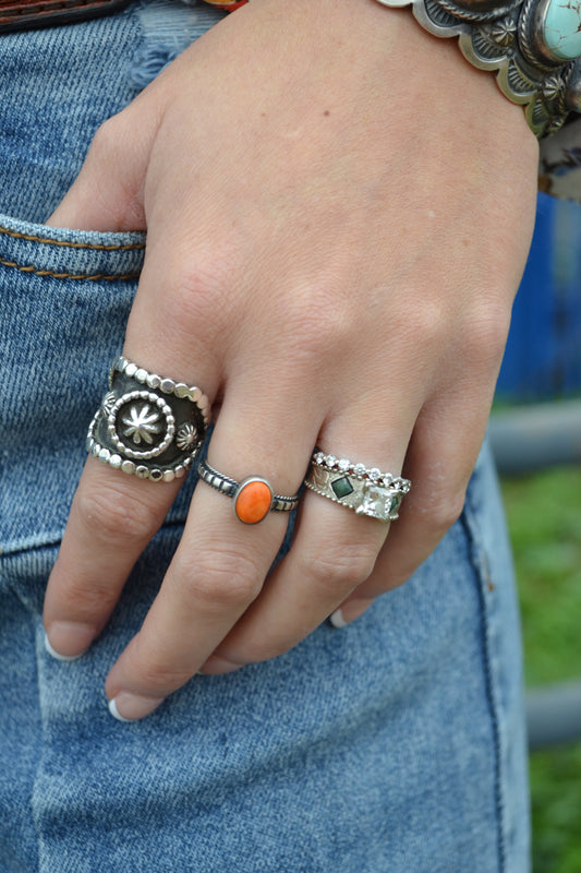 The Halsey Ring in Orange Spiny