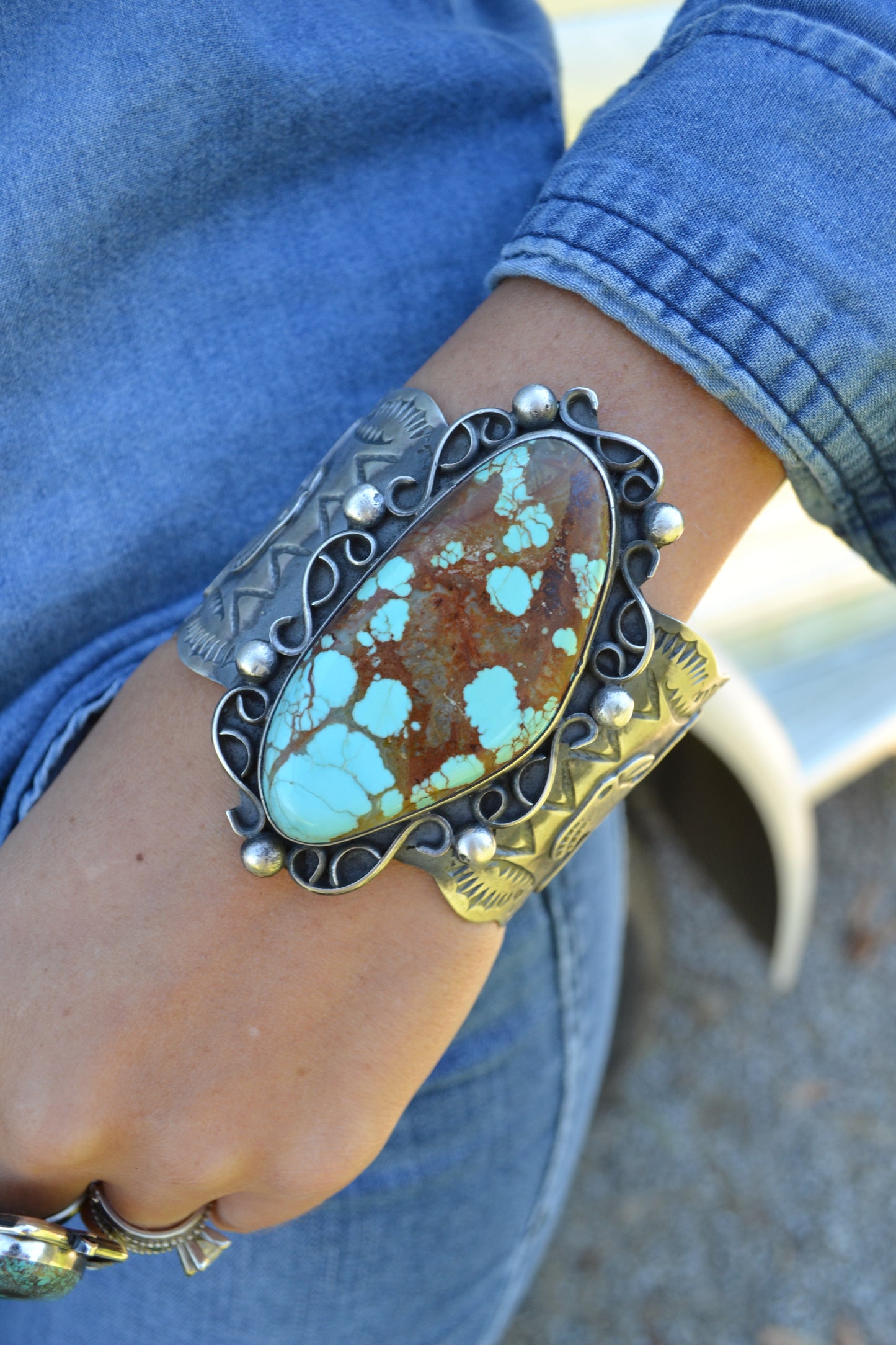 Chimney Butte #8 Turquoise Thunderbird Cuff&nbsp;